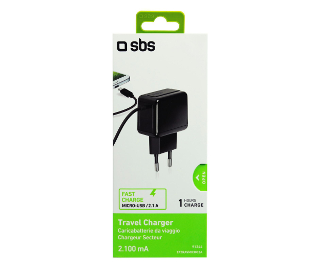 Ładowarka Sieciowa SBS 2000 mAh z kablem micro - 1386813 - zdjęcie 2